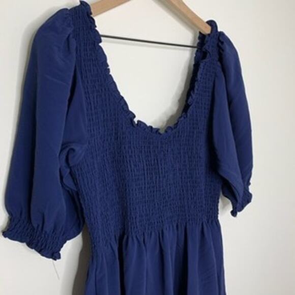 Hill House The Luisa Nap Blue Navy Crepe Dress Womens New Size XL - Picture 14 of 16